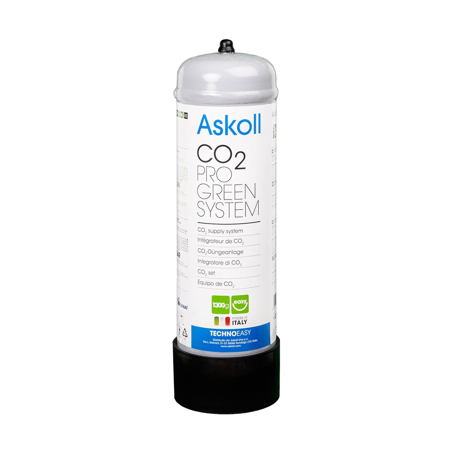Askoll Bombola Co2 1300gr Non Ricaricabile Per Impianti Co2 In Acquari D'Acqua Dolce
