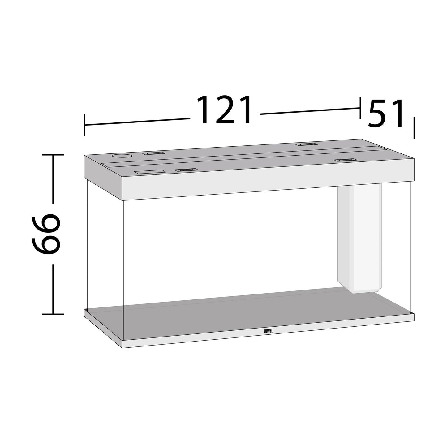 Juwel Rio 350 Led Acquario In Vetro Completo 121x51x66cm