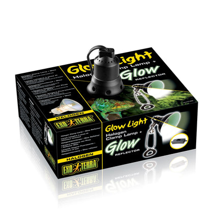 Exoterra Halogen Glow Light Lampada Alogena Fluorescente + Riflettore di Luce per Terrari Small 14cm