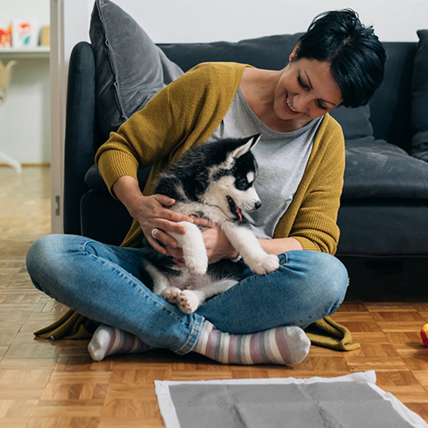 AqpetFriends Nappy Pet Carbo Tappetino Assorbente Con Strisce Adesive Al Carbone Attivo 30 pz