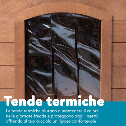 AqpetFriends Baita Cuccia In Legno per Cane Con Tetto Apribile