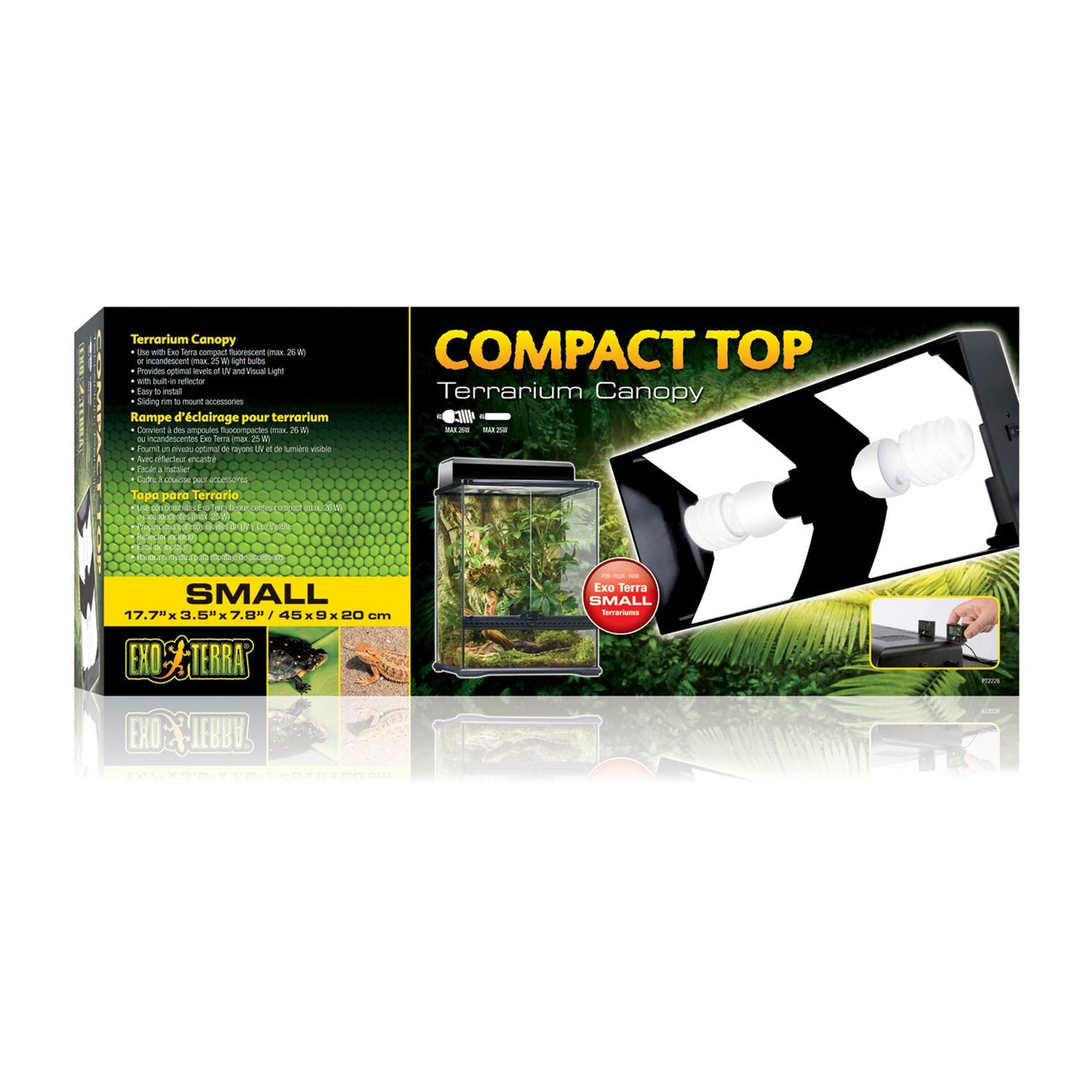 Exoterra Compact Fluorescent Terrarium Canopy Plafoniera Compatta per Terrario