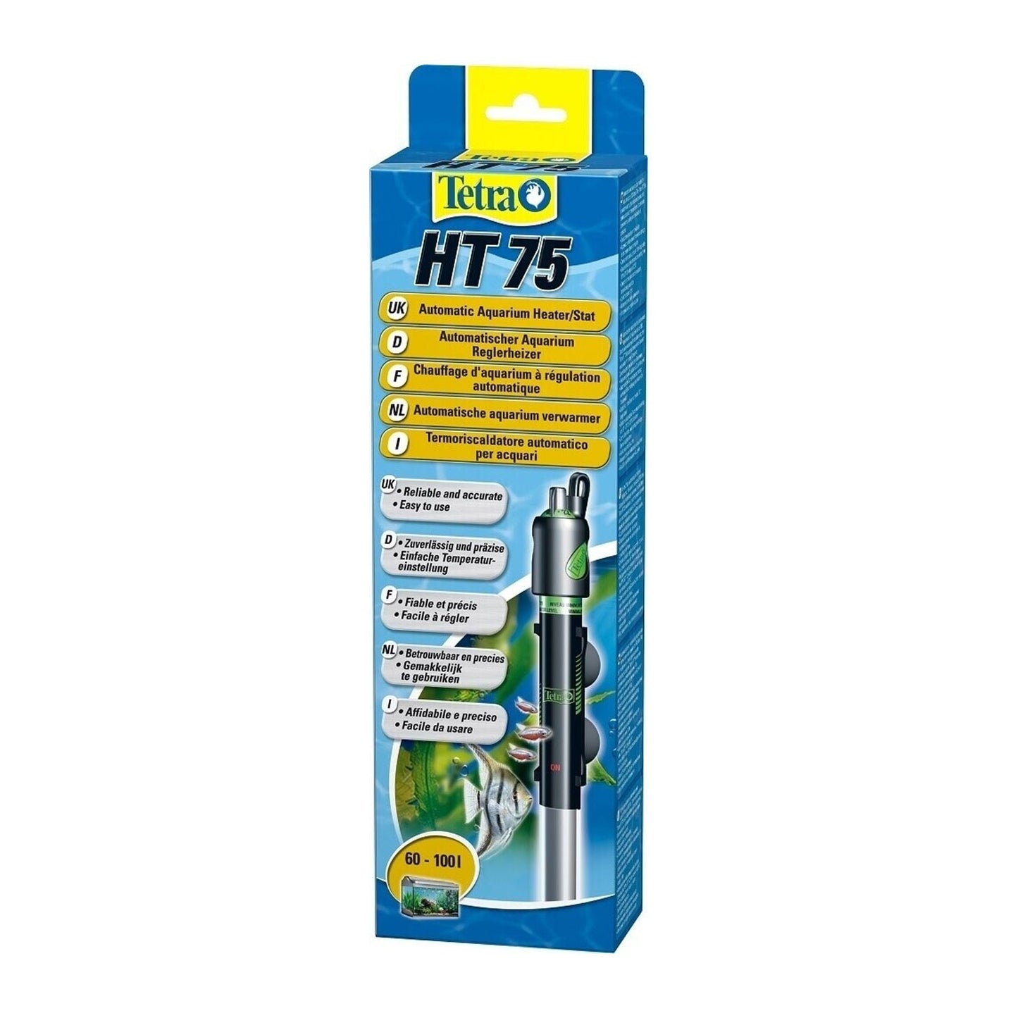 Tetra HT Termoriscaldatore regolabile compatto e ultra resistente per acquari da 10 a 450 Litri