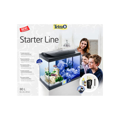 Tetra Acquario in Vetro Starter Line 80 Litri Completo di Luce e Filtro e Riscaldatore per Pesci Tropicali