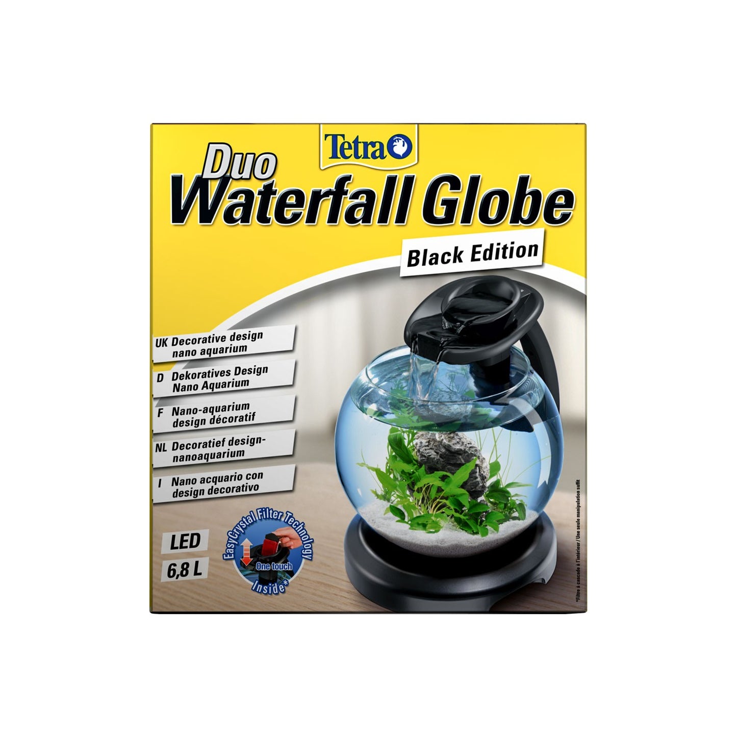 Tetra Duo WaterFall Globe piccolo acquario decorativo con effetto cascata rilassante completo 6.8 Litri