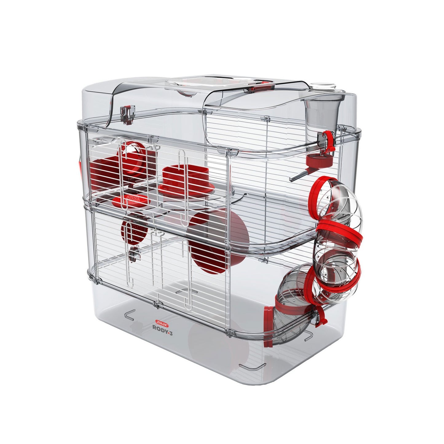 Zolux Rody3 Duo Gabbia Trasparente Per Criceti E Piccoli Roditori 41x27x40,5cm