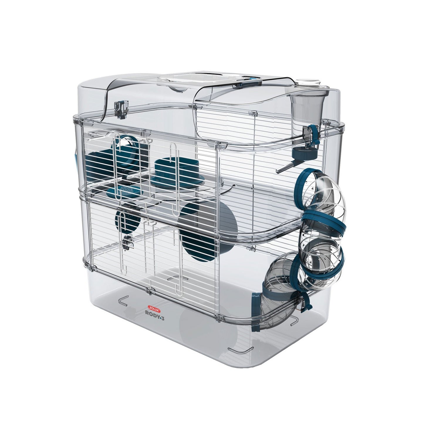 Zolux Rody3 Duo Gabbia Trasparente Per Criceti E Piccoli Roditori 41x27x40,5cm