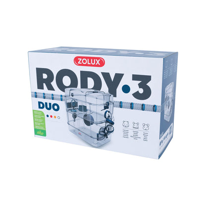 Zolux Rody3 Duo Gabbia Trasparente Per Criceti E Piccoli Roditori 41x27x40,5cm
