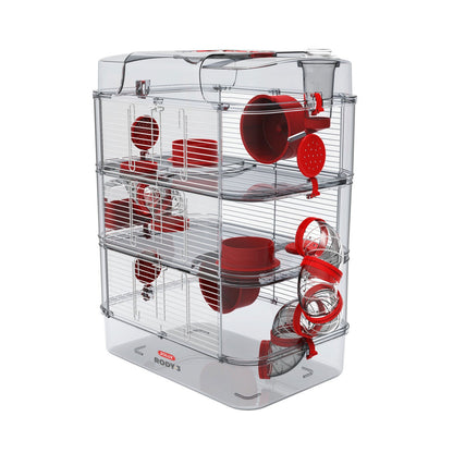 Zolux Rody3 Trio Gabbia Trasparente Per Criceti E Piccoli Roditori 41x27x53cm