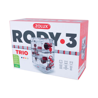 Zolux Rody3 Trio Gabbia Trasparente Per Criceti E Piccoli Roditori 41x27x53cm