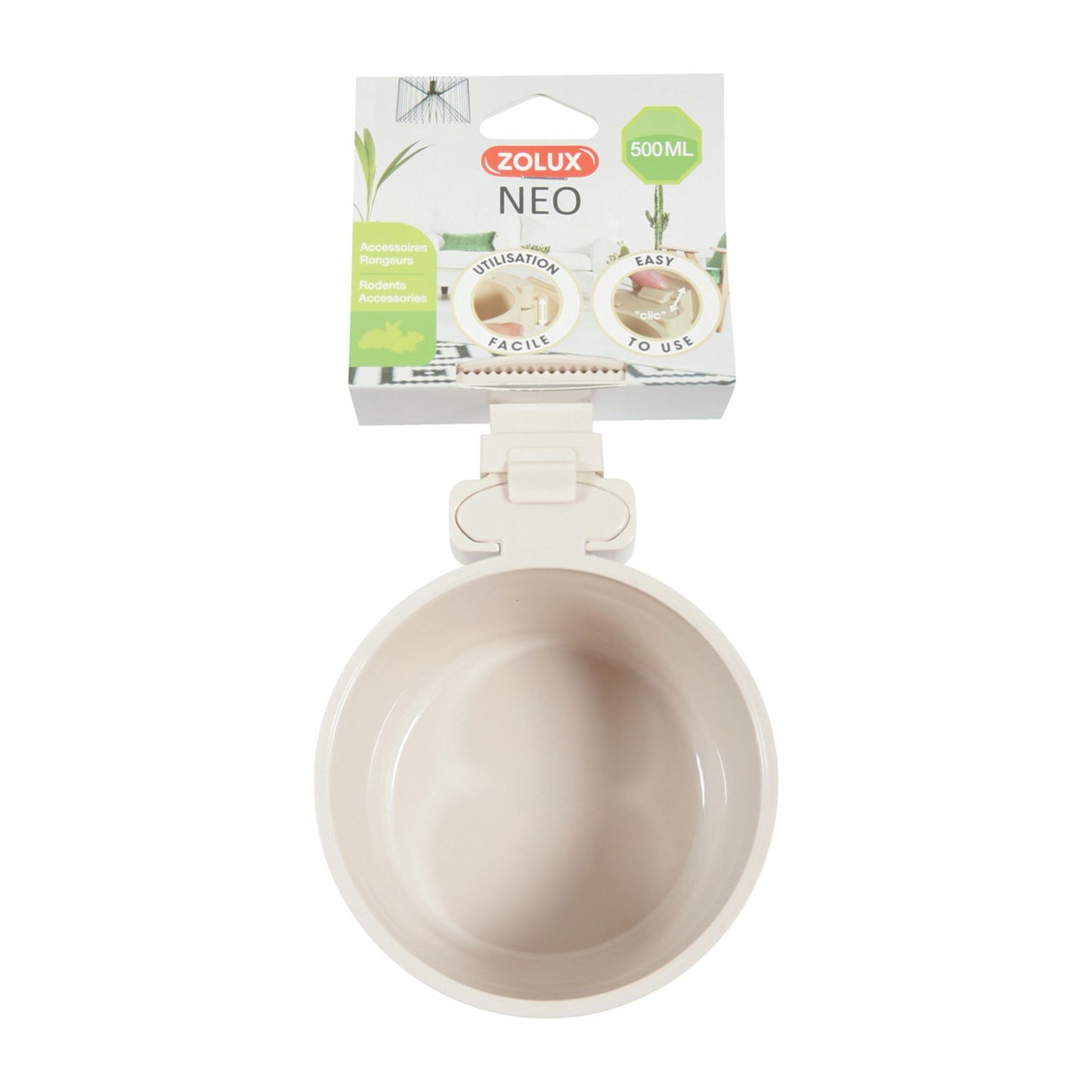 Zolux Mangiatoia Ciotola Neo in Plastica Cibo per Roditori Beige