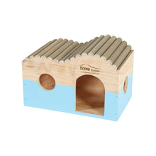 Zolux Home Color Casetta in Legno Tetto con Doppia Curva Azzurra Large per Piccoli Roditori