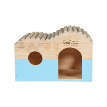 Zolux Home Color Casetta in Legno Tetto con Doppia Curva Azzurra Large per Piccoli Roditori