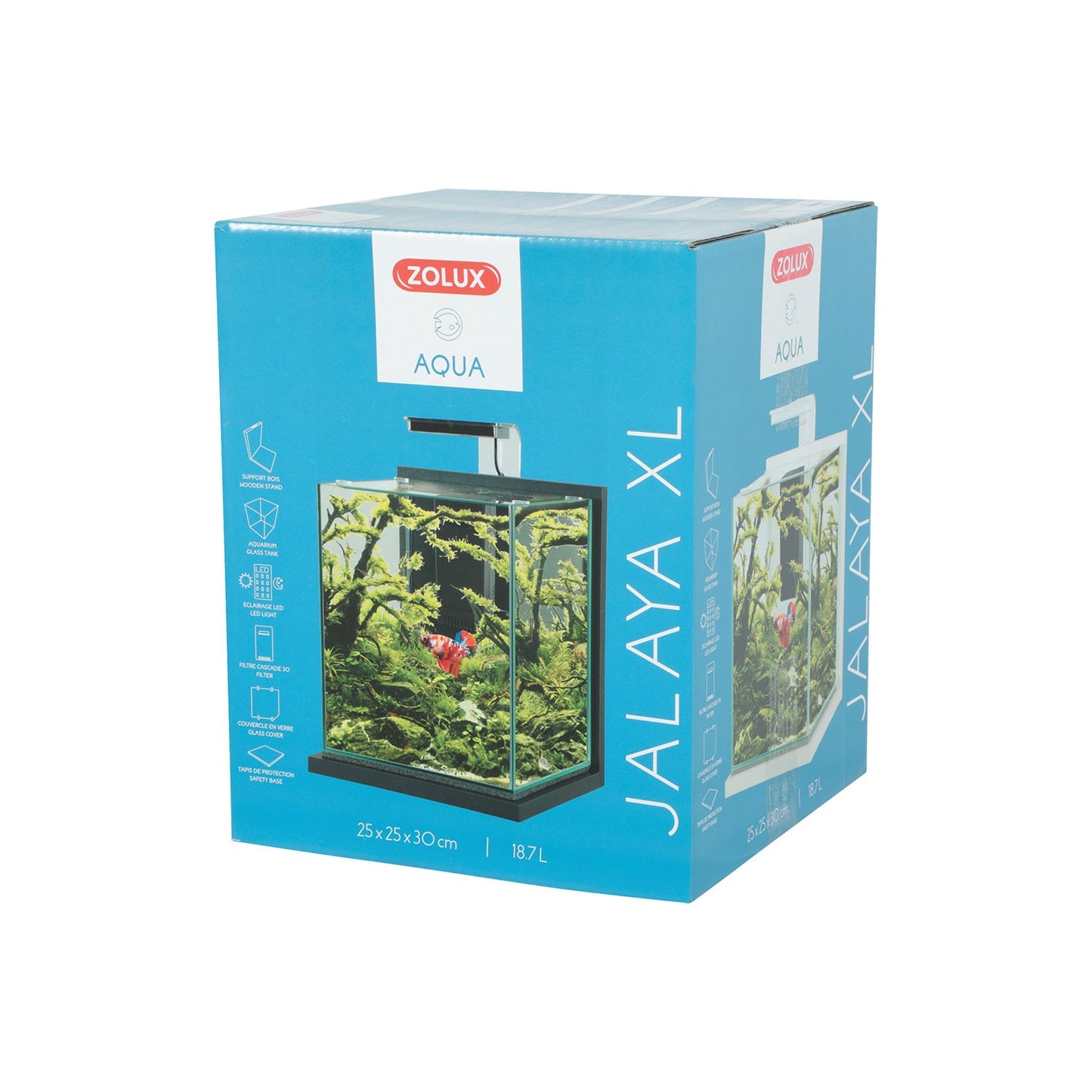 Zolux Jalaya XL Acquario in Vetro con Supporto Illuminazione Filtro 18,7 L