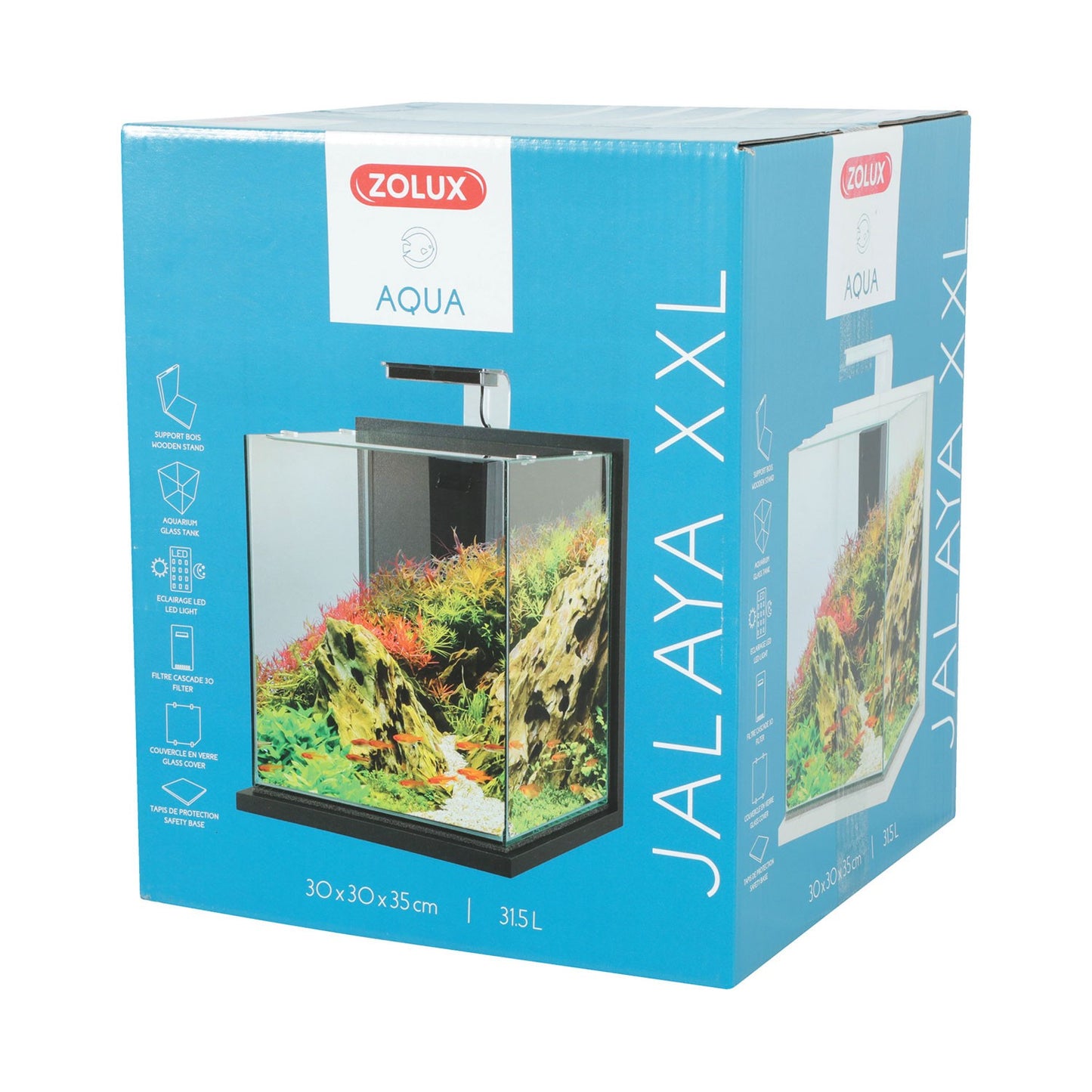 Zolux Jalaya XXL Acquario in Vetro con Supporto Illuminazione Filtro 31,5 L