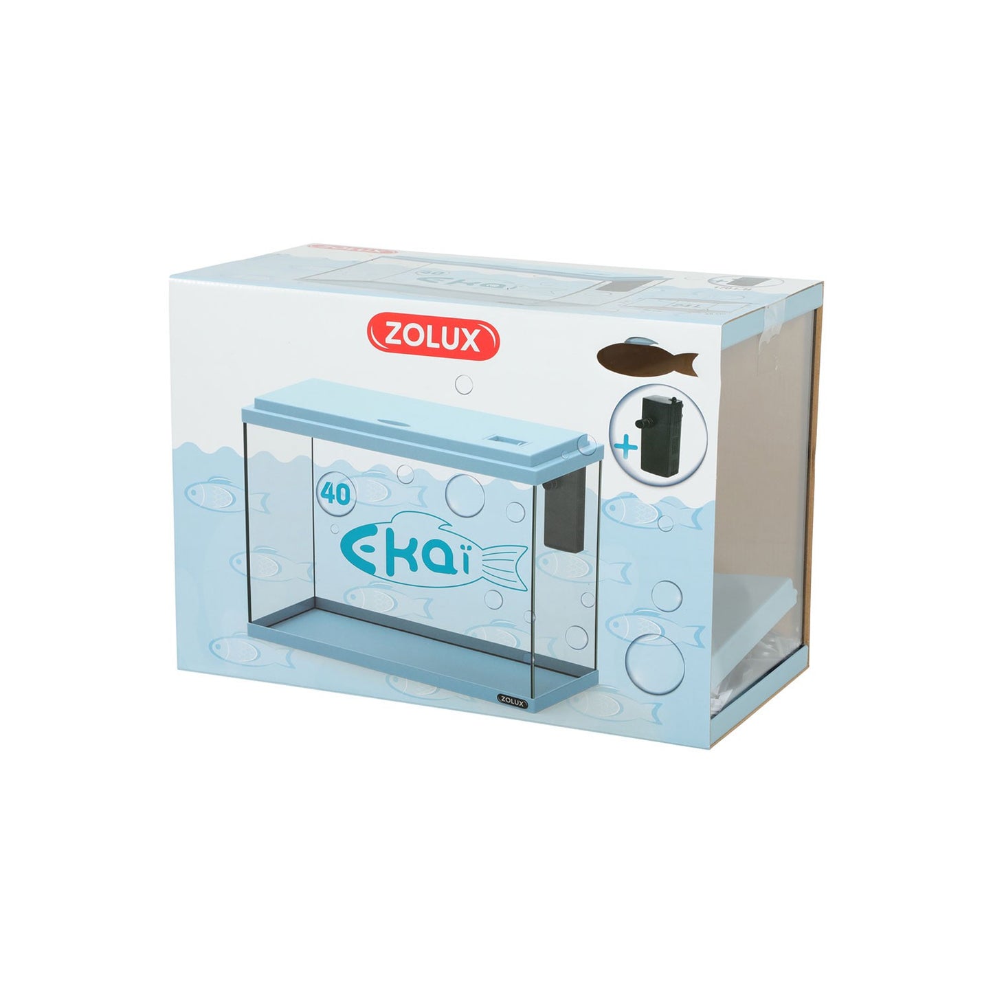 Zolux Ekai 40 Acquario in Vetro completo di Filtro 24 L - Vari Colori