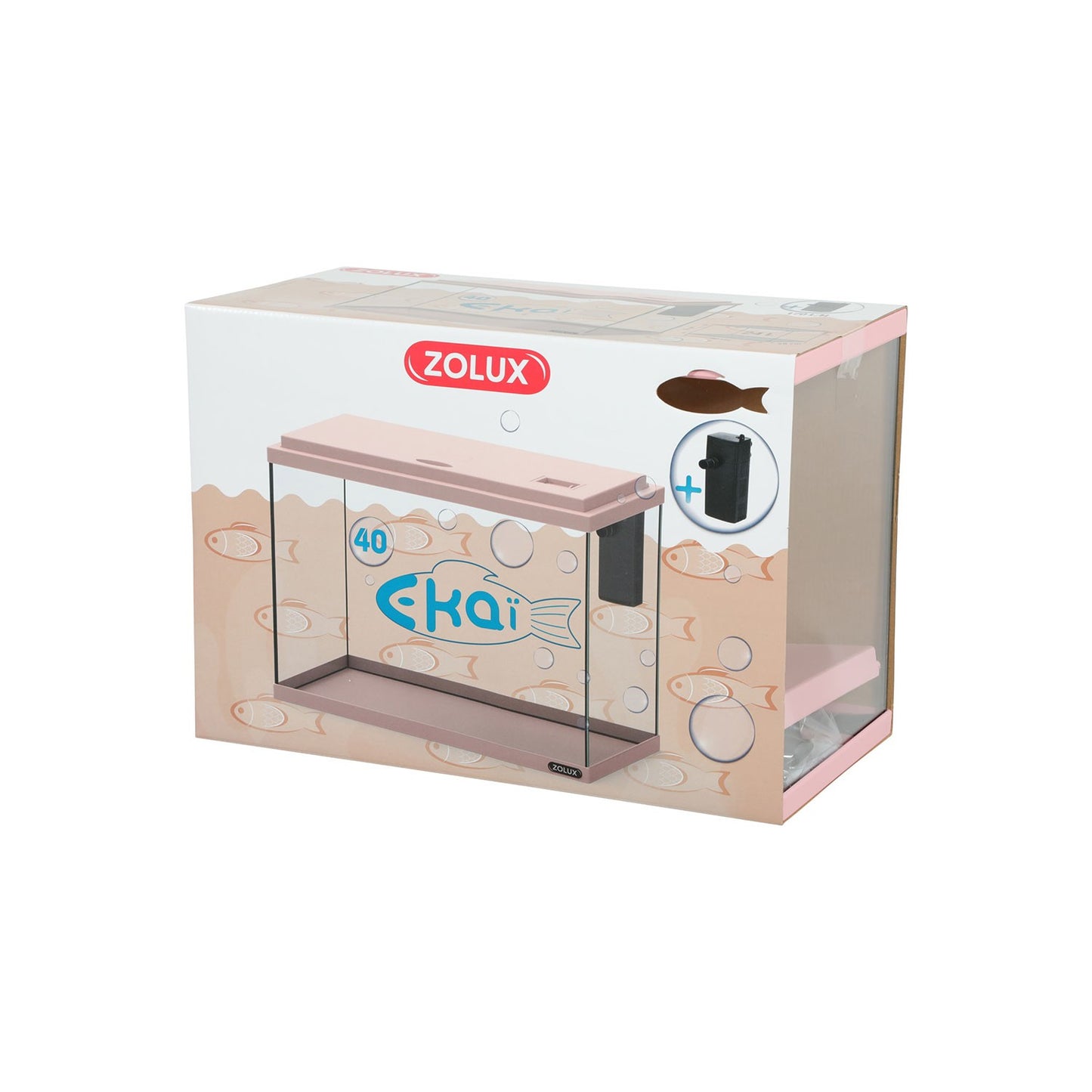 Zolux Ekai 40 Acquario in Vetro completo di Filtro 24 L - Vari Colori