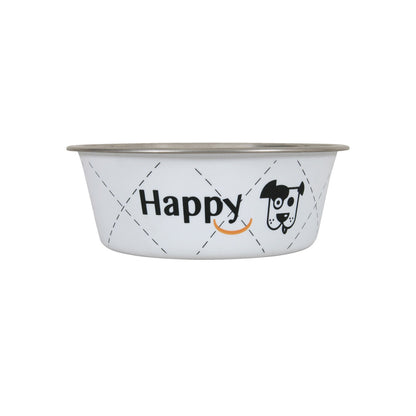 Zolux Ciotola Happy Bianca in Acciaio Inox Cibo Acqua per Cani