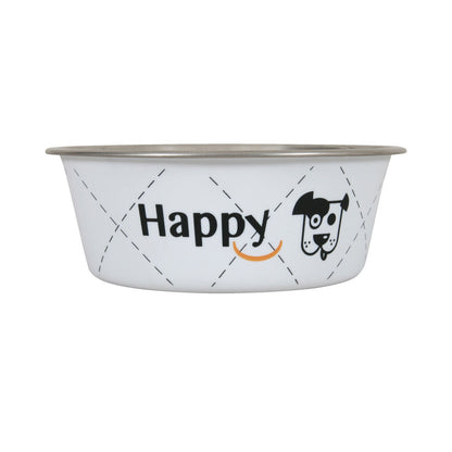 Zolux Ciotola Happy Bianca in Acciaio Inox Cibo Acqua per Cani