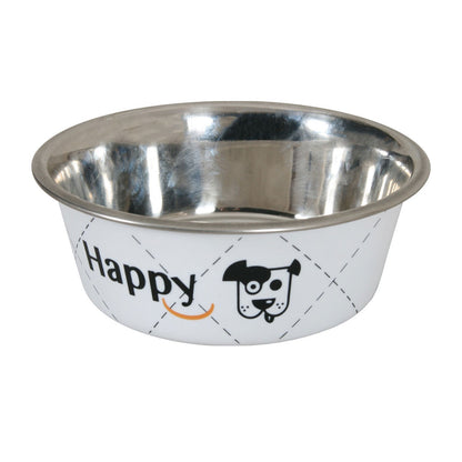 Zolux Ciotola Happy Bianca in Acciaio Inox Cibo Acqua per Cani