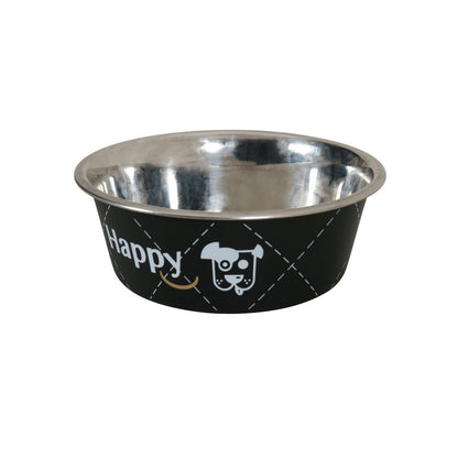Zolux Ciotola Happy Nera in Acciaio Inox Cibo Acqua per Cani