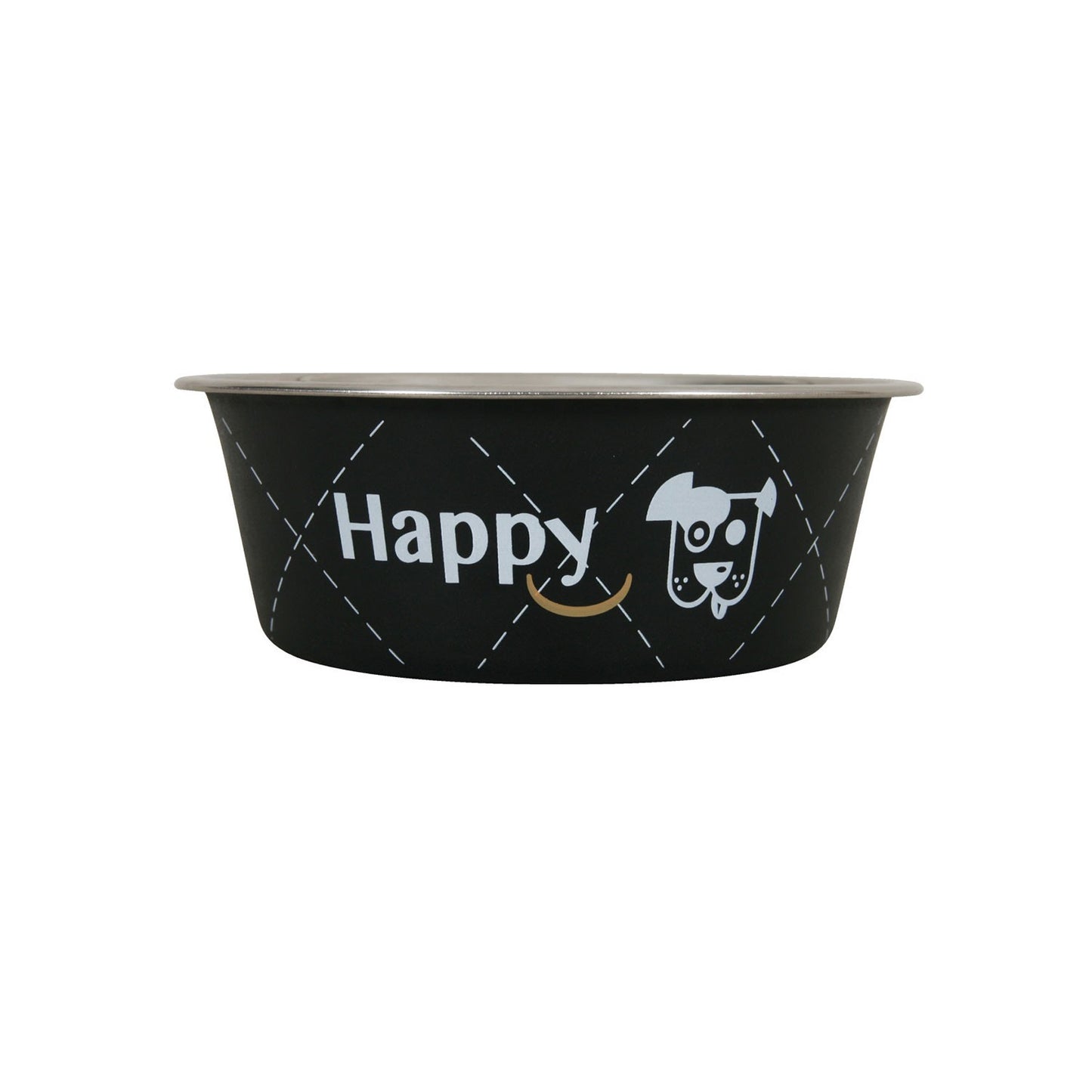 Zolux Ciotola Happy Nera in Acciaio Inox Cibo Acqua per Cani