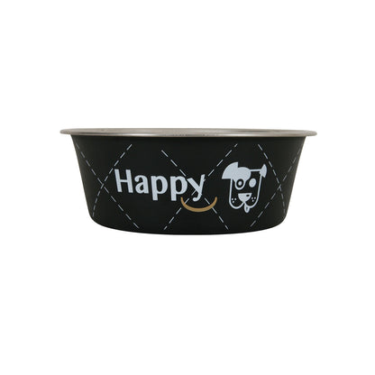 Zolux Ciotola Happy Nera in Acciaio Inox Cibo Acqua per Cani