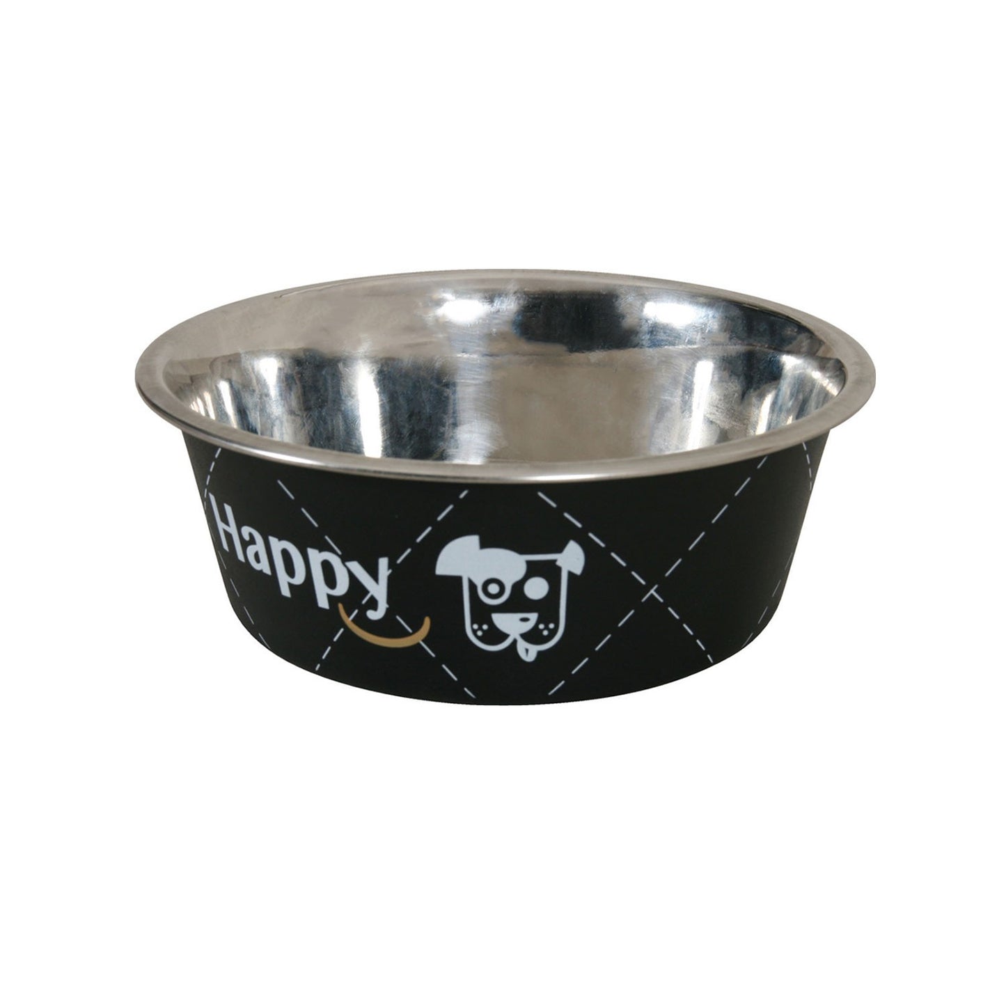 Zolux Ciotola Happy Nera in Acciaio Inox Cibo Acqua per Cani