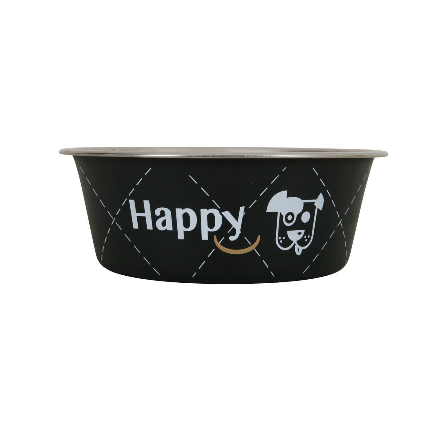 Zolux Ciotola Happy Nera in Acciaio Inox Cibo Acqua per Cani