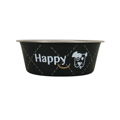 Zolux Ciotola Happy Nera in Acciaio Inox Cibo Acqua per Cani