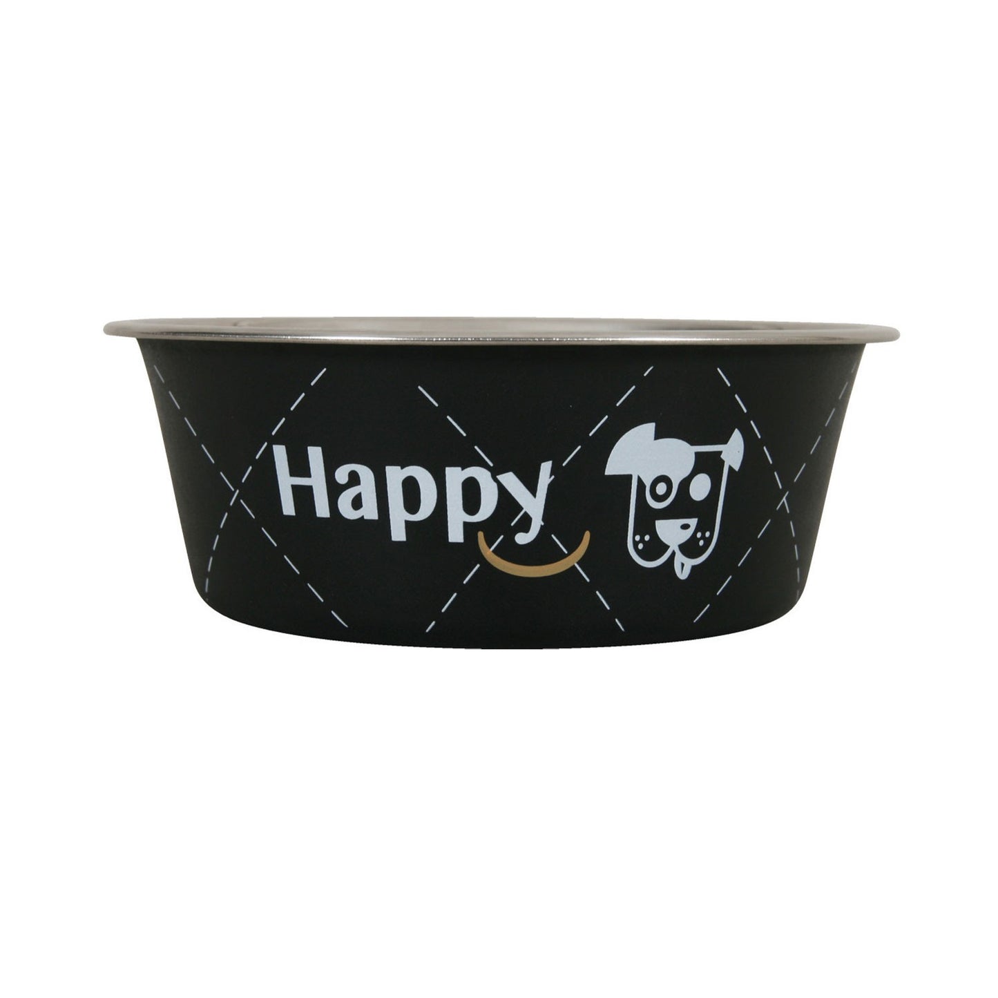 Zolux Ciotola Happy Nera in Acciaio Inox Cibo Acqua per Cani