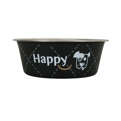 Zolux Ciotola Happy Nera in Acciaio Inox Cibo Acqua per Cani