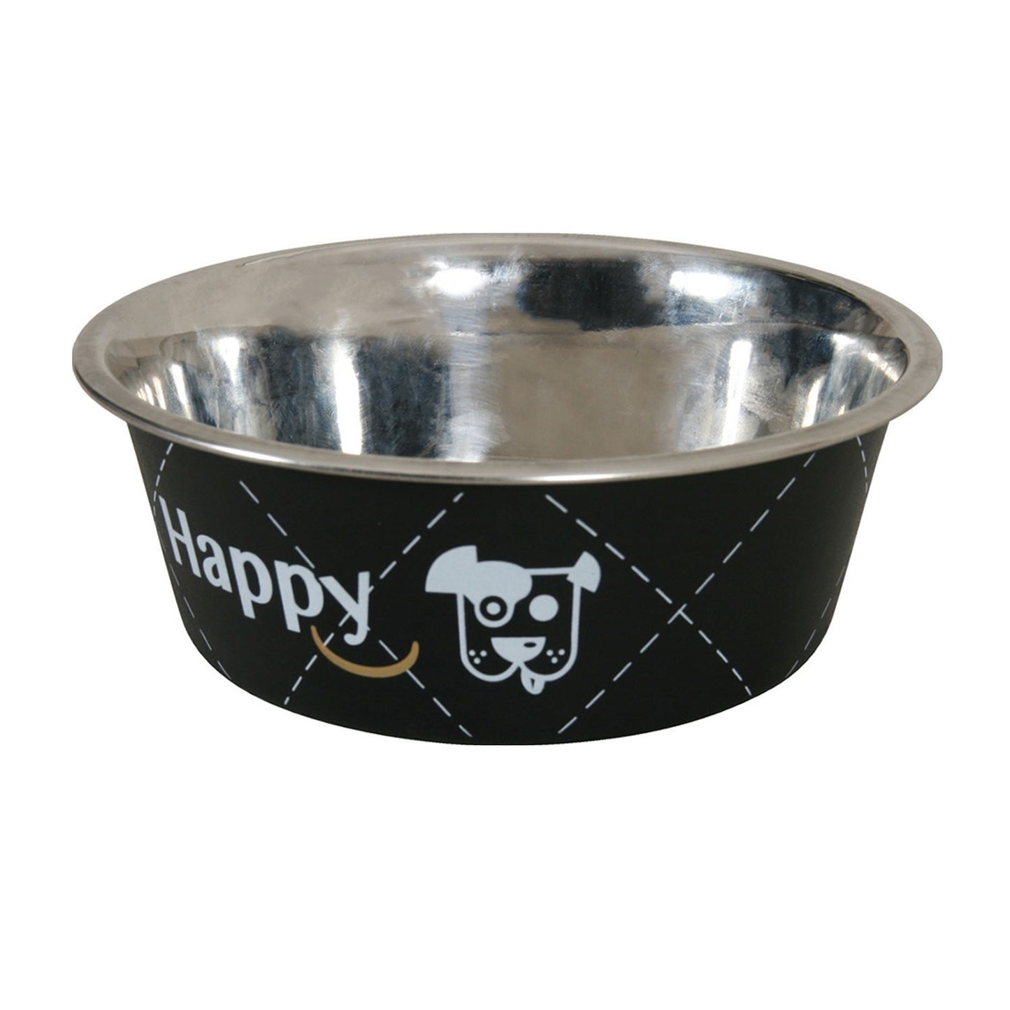 Zolux Ciotola Happy Nera in Acciaio Inox Cibo Acqua per Cani
