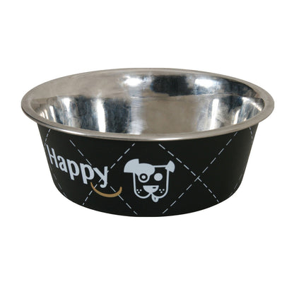 Zolux Ciotola Happy Nera in Acciaio Inox Cibo Acqua per Cani