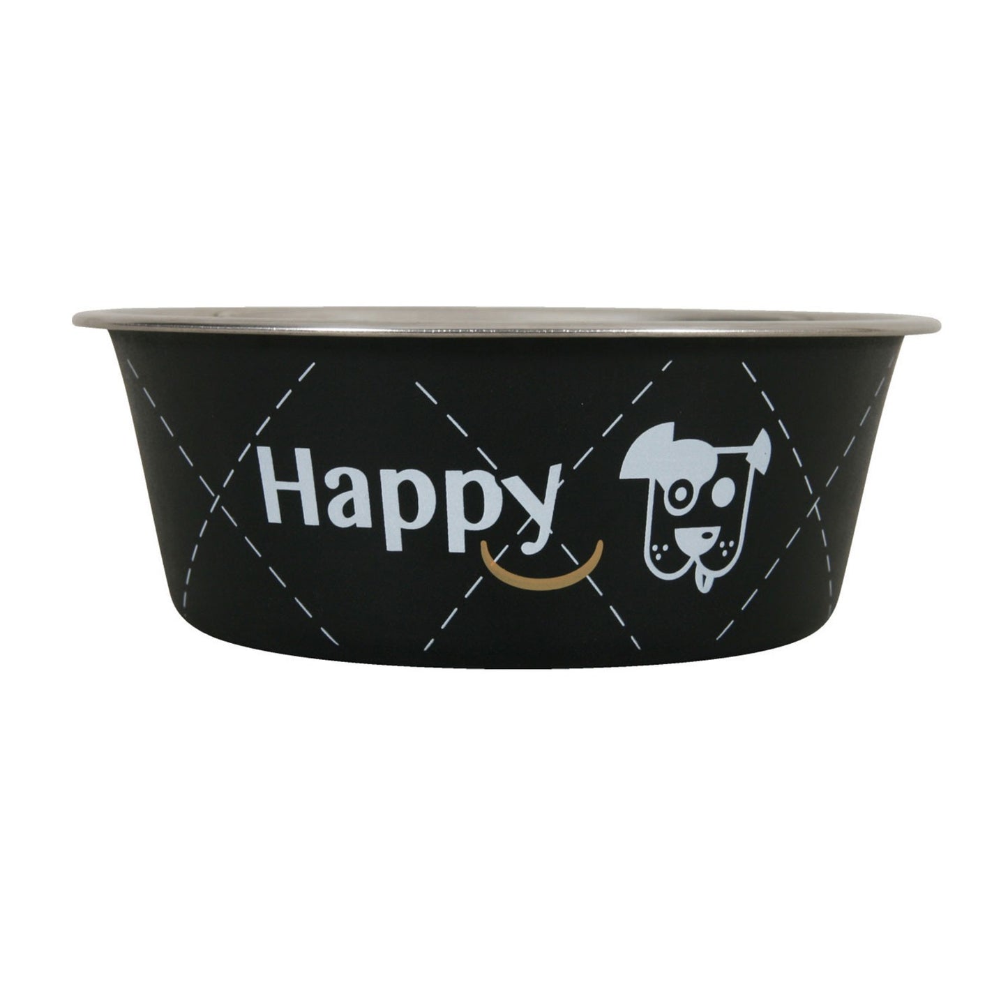 Zolux Ciotola Happy Nera in Acciaio Inox Cibo Acqua per Cani