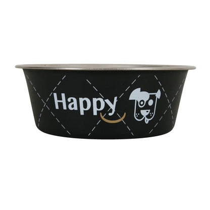 Zolux Ciotola Happy Nera in Acciaio Inox Cibo Acqua per Cani