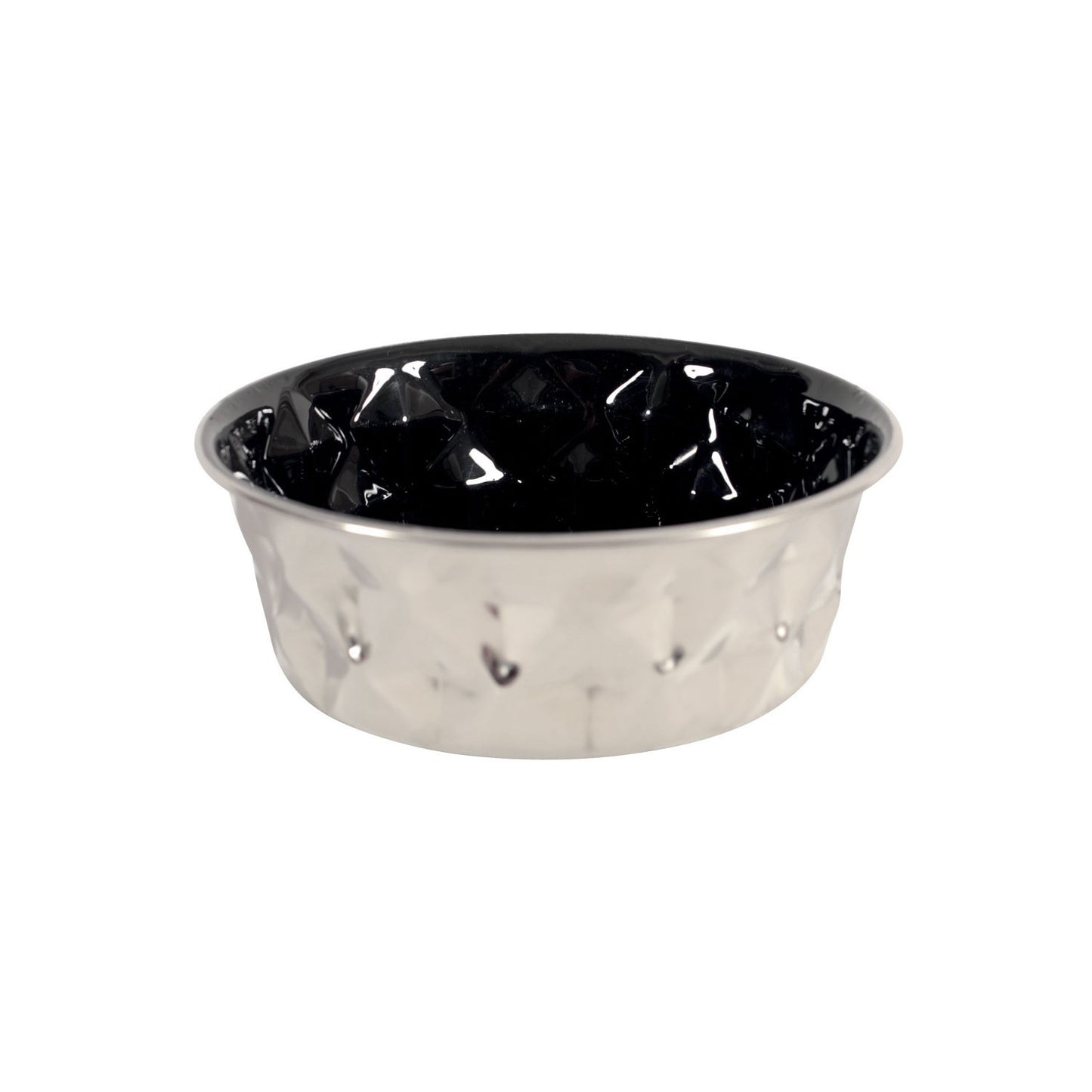 Zolux Ciotola Diamond Nera in Acciaio Inox Antiscivolo Cibo Acqua per Cani