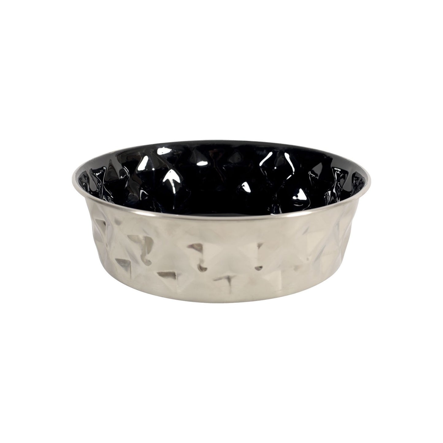 Zolux Ciotola Diamond Nera in Acciaio Inox Antiscivolo Cibo Acqua per Cani