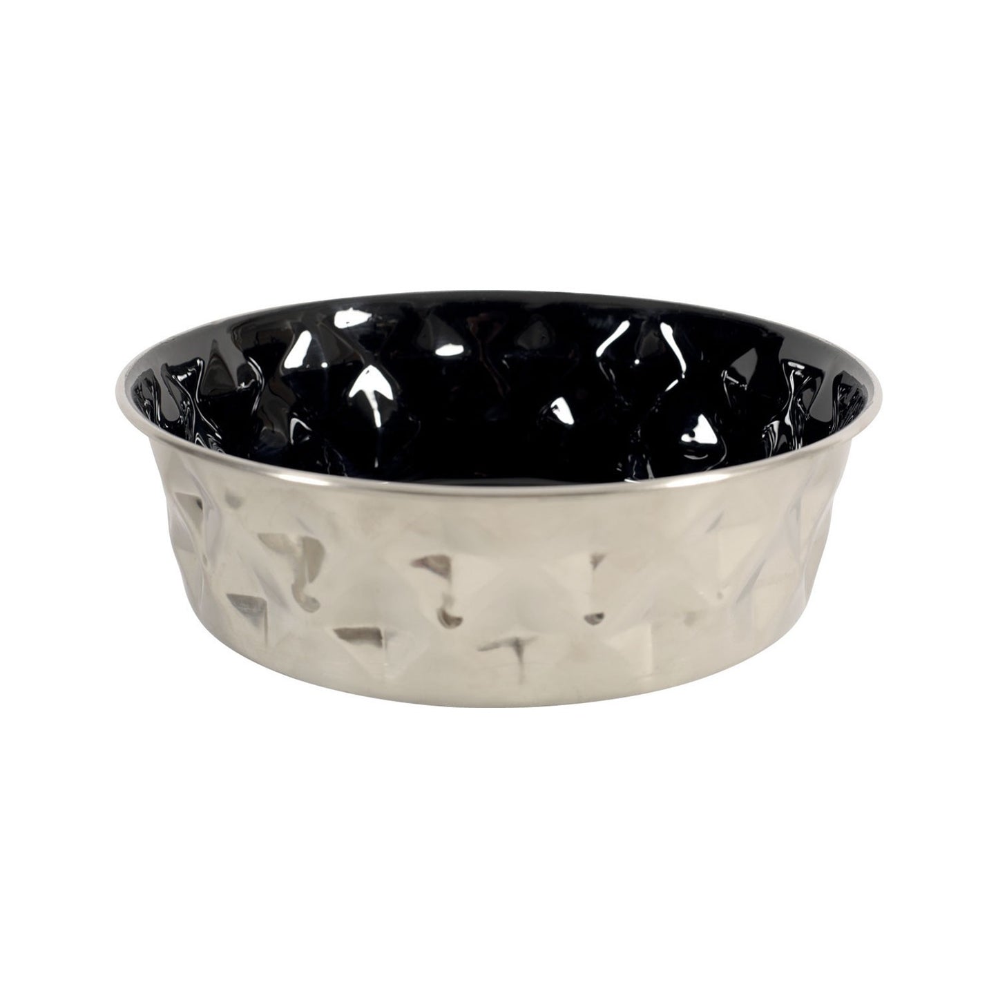 Zolux Ciotola Diamond Nera in Acciaio Inox Antiscivolo Cibo Acqua per Cani