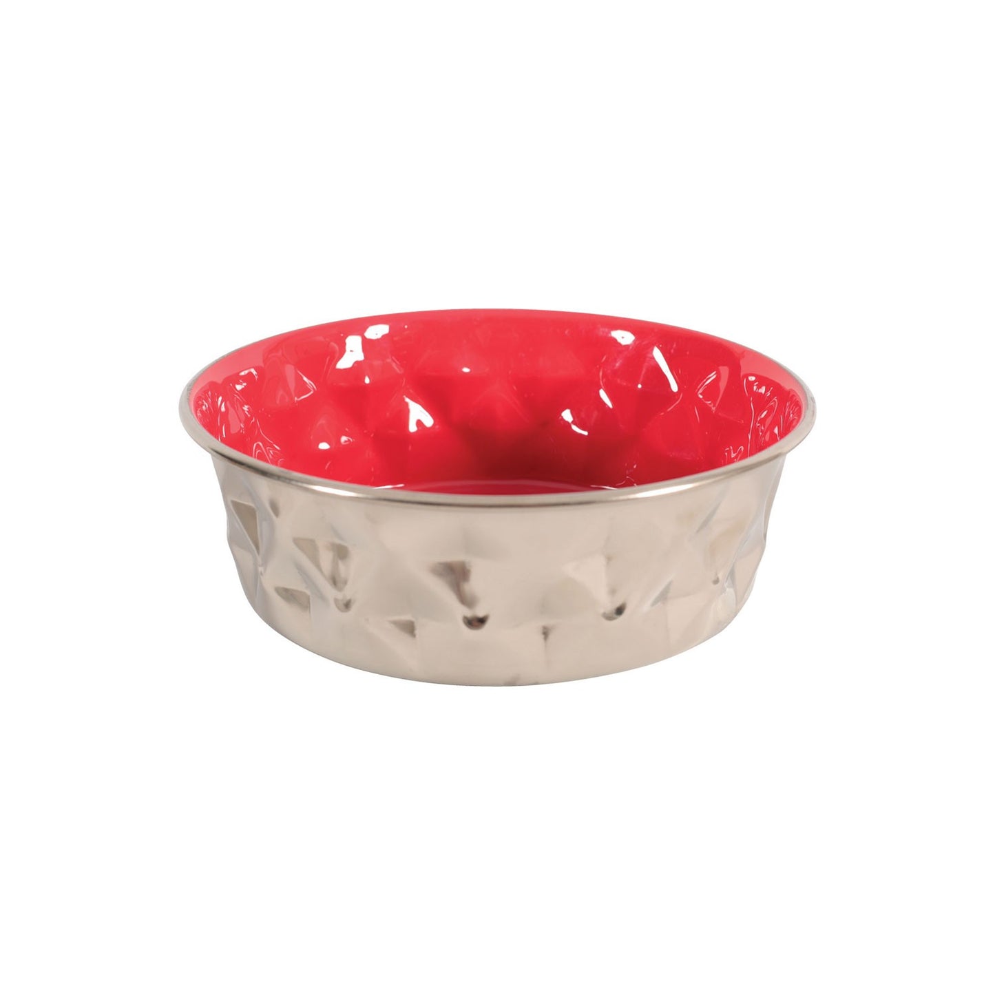 Zolux Ciotola Diamond Rossa in Acciaio Inox Antiscivolo Cibo Acqua per Cani