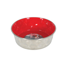 Zolux Ciotola Diamond Rossa in Acciaio Inox Antiscivolo Cibo Acqua per Cani