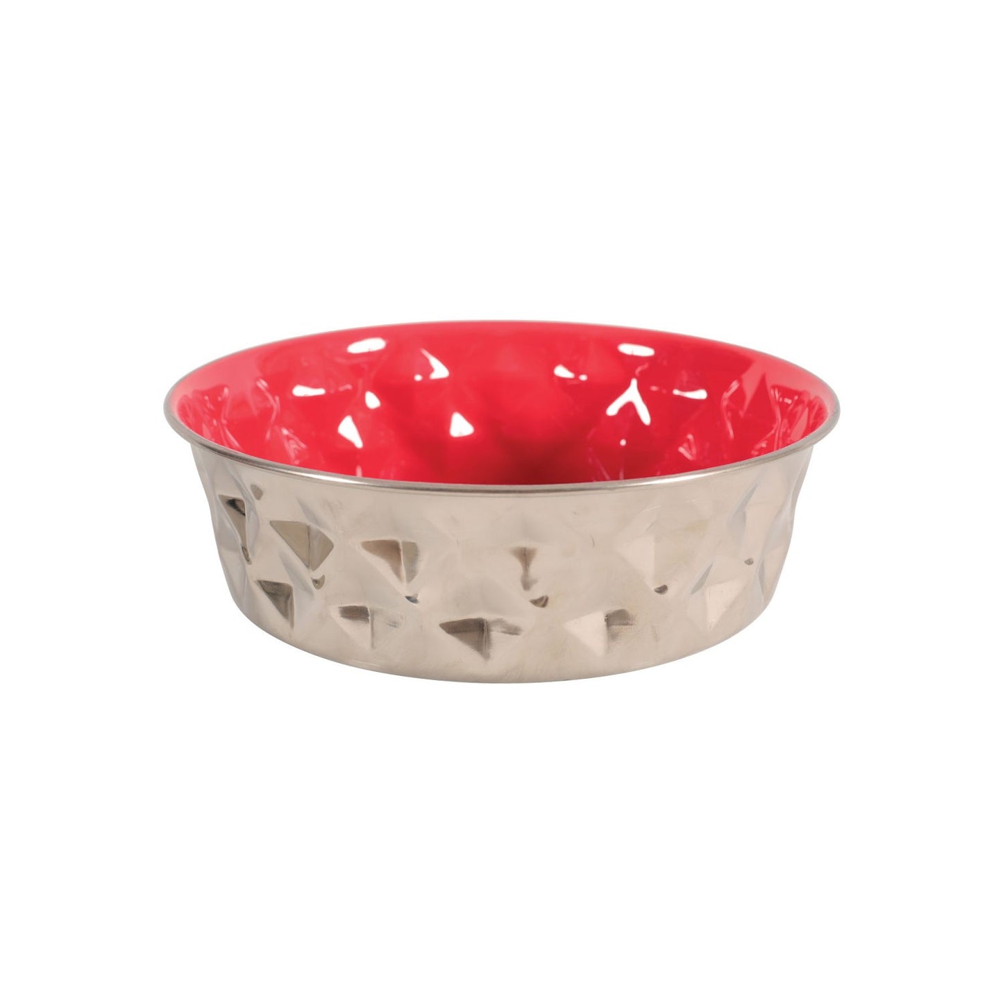 Zolux Ciotola Diamond Rossa in Acciaio Inox Antiscivolo Cibo Acqua per Cani