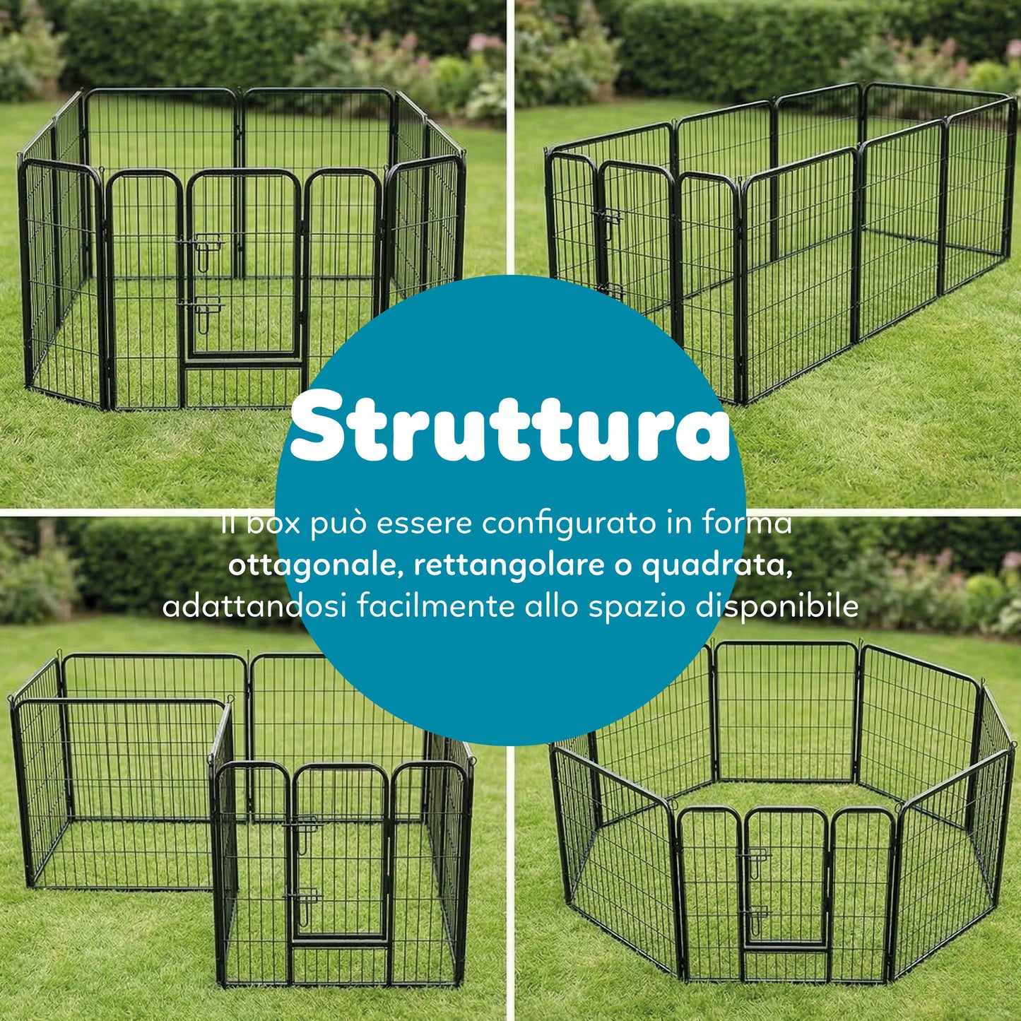 AqpetFriends Petplaypen Recinto Per Animali In Ferro Misura 80x80 cm