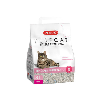 Zolux Purecat Lettiera Minerale Assorbente Profumata Antibatterica Per Gatti 8L