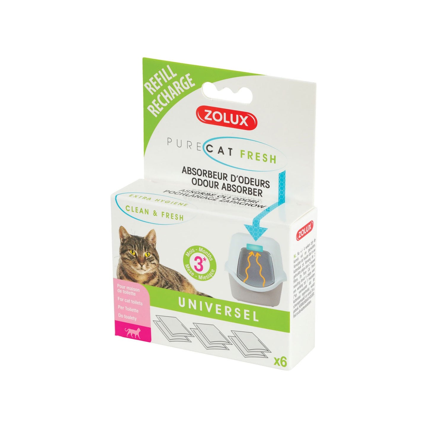 Zolux PureCat Fresh Ricarica Kit Anti-Odore Per Lettiere Universale