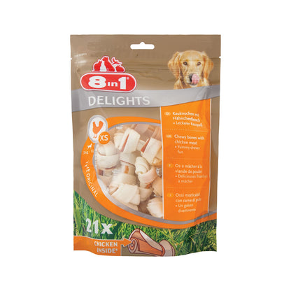 8in1 Delights Value Bag Chicken Bones Osso Di Pollo Da Masticare Formato Multiplo Per Cani Di Piccola Taglia