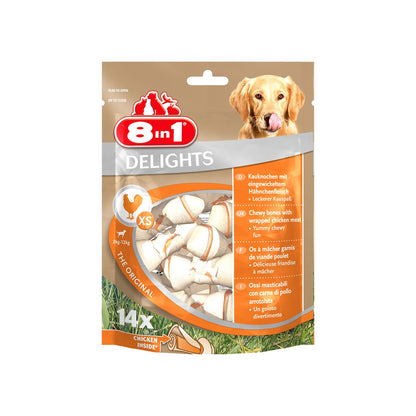 8in1 Delights Value Bag Chicken Bones Osso Di Pollo Da Masticare Formato Multiplo Per Cani Di Piccola Taglia