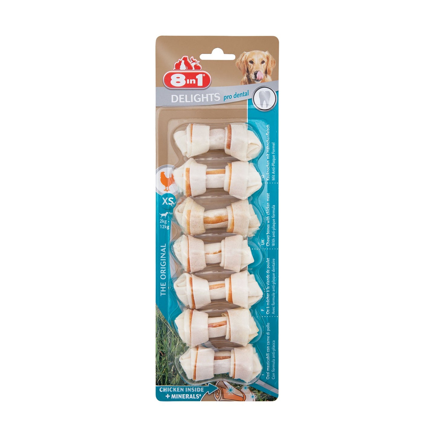 8in1 Delights Pro Dental Bones Osso Dentali Da Masticare Al Pollo Per Cani