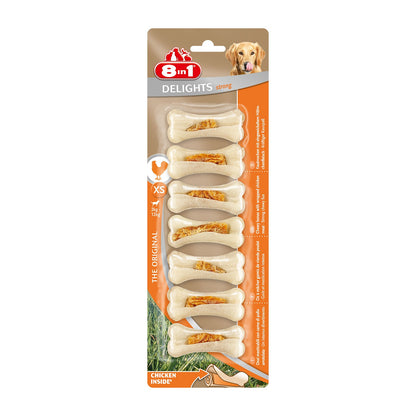 8in1 Delights Chicken Bones Strong Osso Di Pollo Da Masticare Resistenti Per Cani