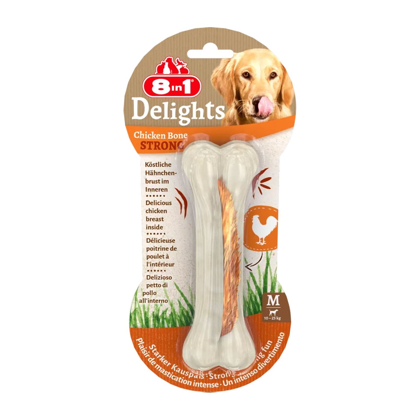 8in1 Delights Chicken Bones Strong Osso Di Pollo Da Masticare Resistenti Per Cani